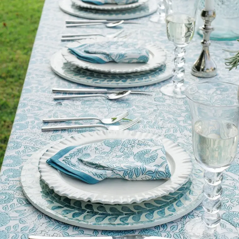 Pomegranate Inc Capiz Shell Pomegranate Charger Teal | Set of 4^ Dinnerware