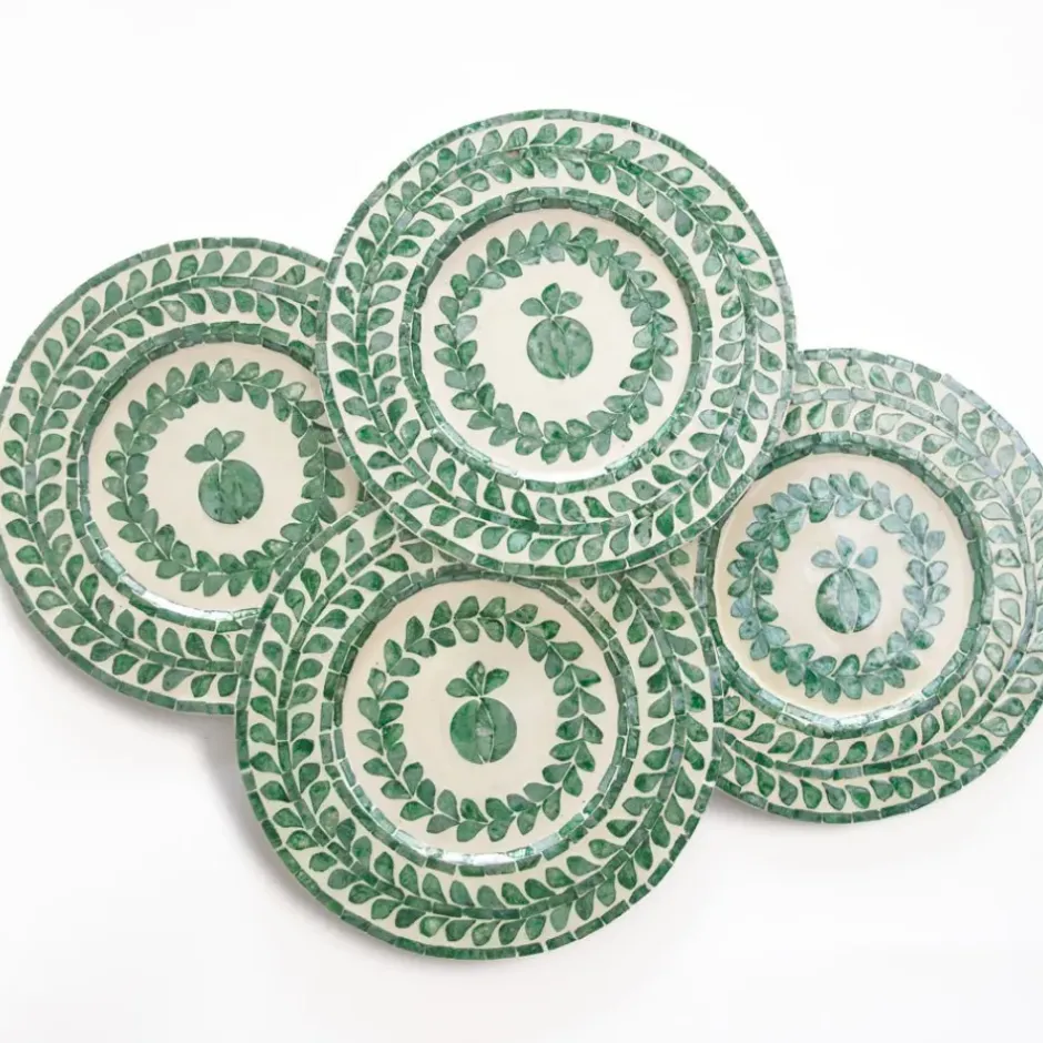 Pomegranate Inc Capiz Shell Pomegranate Charger Ivy | Set of 4^ Dinnerware