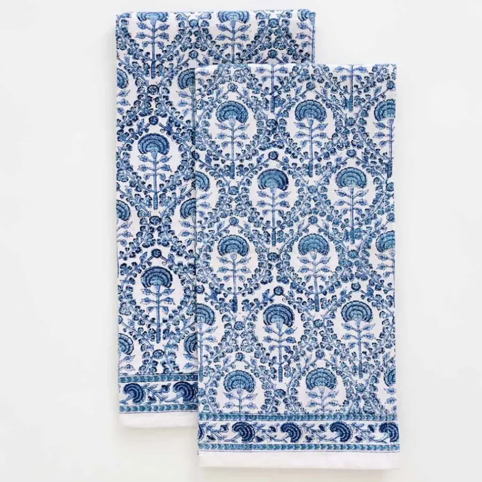 Pomegranate Inc Caroline Blue Tea Towel | Set of 2^ Tea Towels