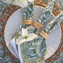 Pomegranate Inc Caroline Green Napkin | Set of 4^ Napkins