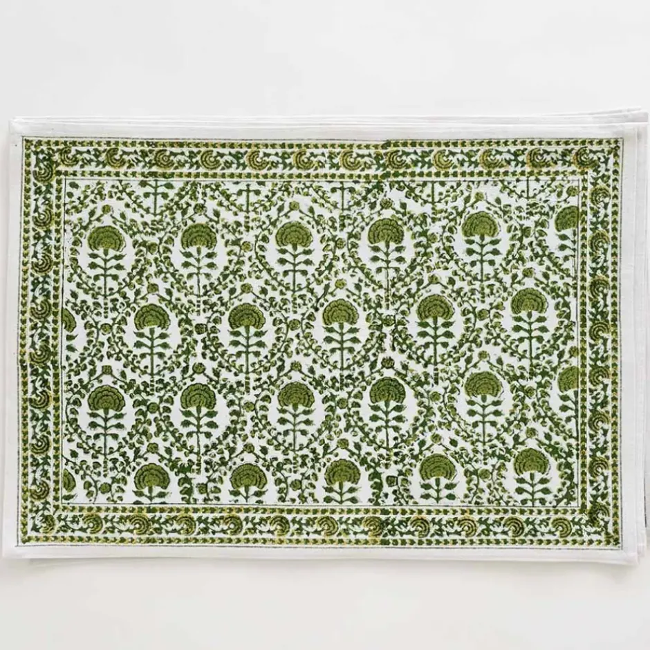 Pomegranate Inc Caroline Green Placemat | Set of 4^ Printed Placemats