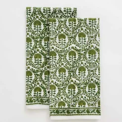 Pomegranate Inc Caroline Green Tea Towel | Set of 2^ Tea Towels