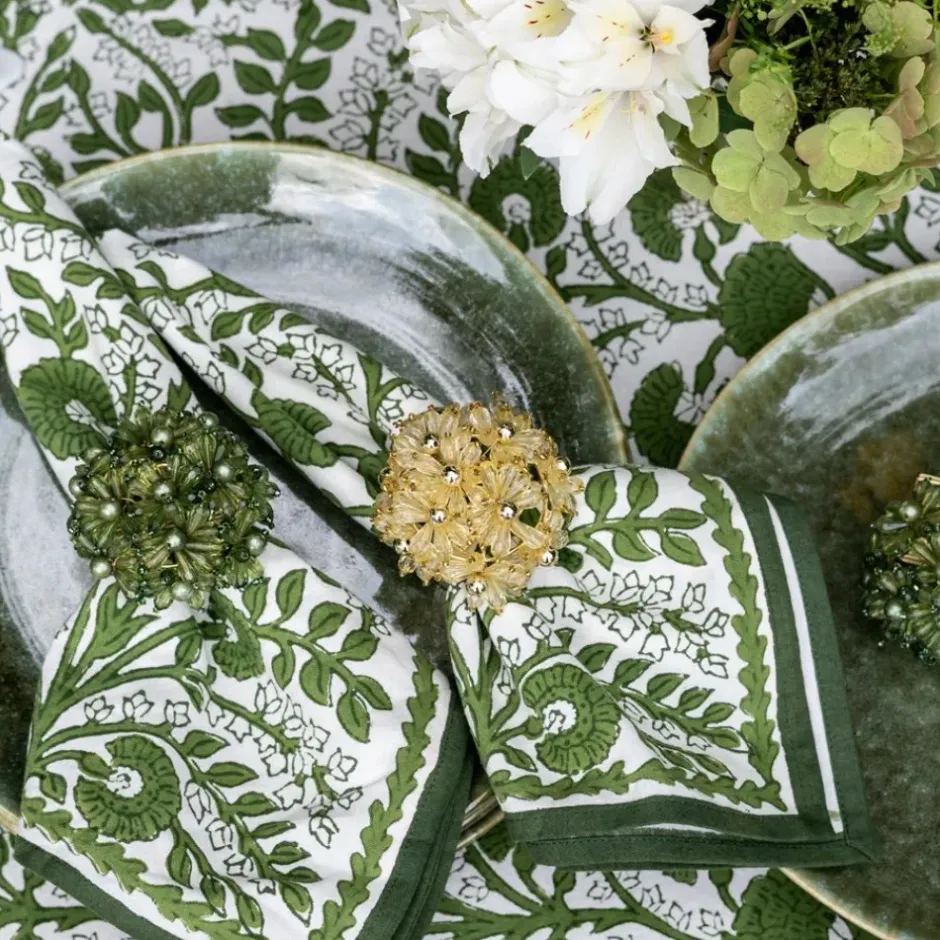 Pomegranate Inc Champagne Bouquet Beaded Napkin Ring | Set of 4^ Napkin Rings