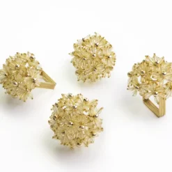 Pomegranate Inc Champagne Bouquet Beaded Napkin Ring | Set of 4^ Napkin Rings