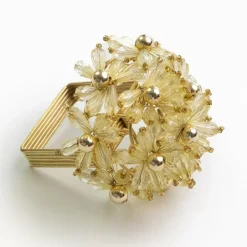 Pomegranate Inc Champagne Bouquet Beaded Napkin Ring | Set of 4^ Napkin Rings