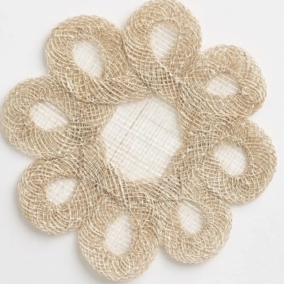 Pomegranate Inc Champagne Woven Doodles Coaster | Set of 4^ Woven Placemats