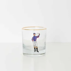 Pomegranate Inc Classic Jockey Silks Bourbon Glass Mixed Set of 4^ Glassware & Barware