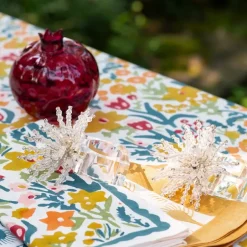 Pomegranate Inc Clear Acrylic Beaded Napkin Ring | Set of 4^ Napkin Rings