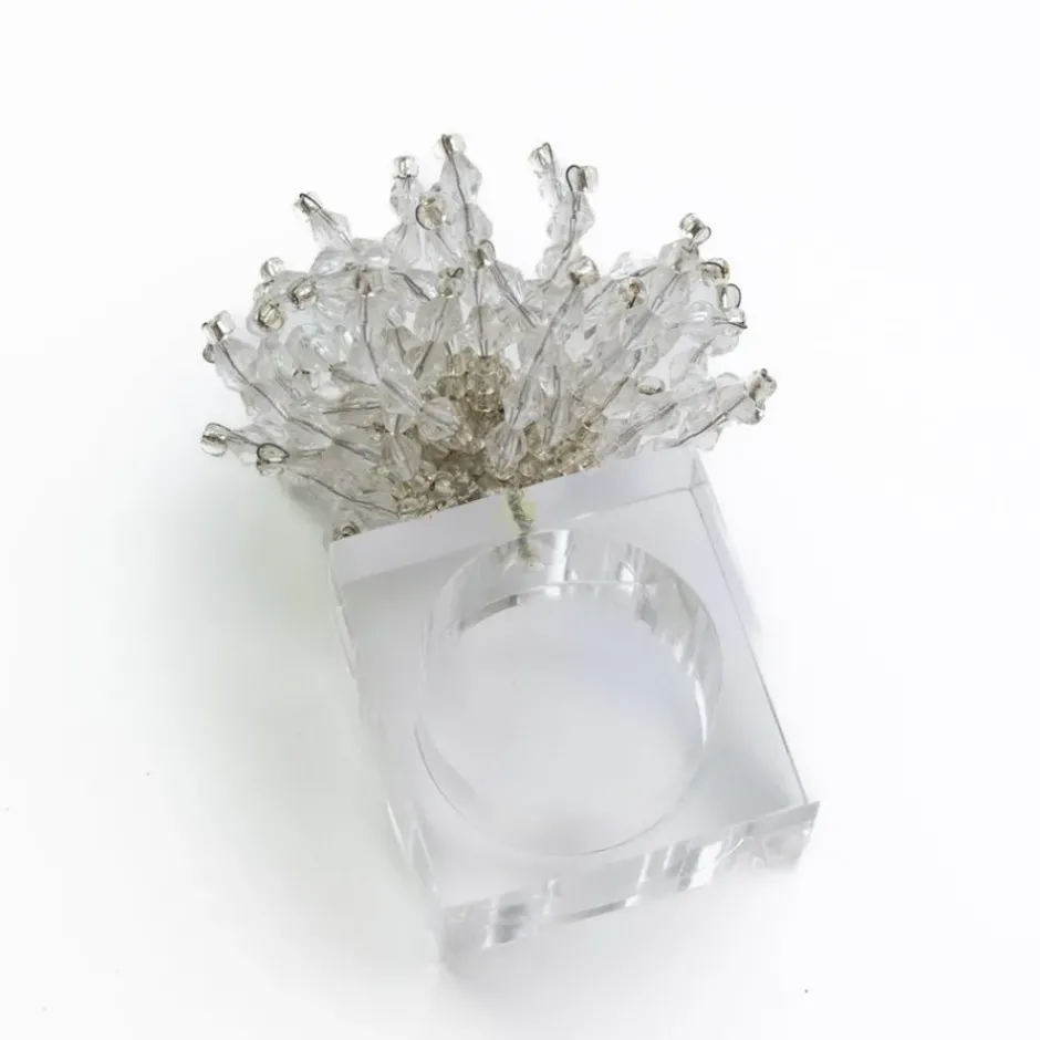 Pomegranate Inc Clear Acrylic Beaded Napkin Ring | Set of 4^ Napkin Rings
