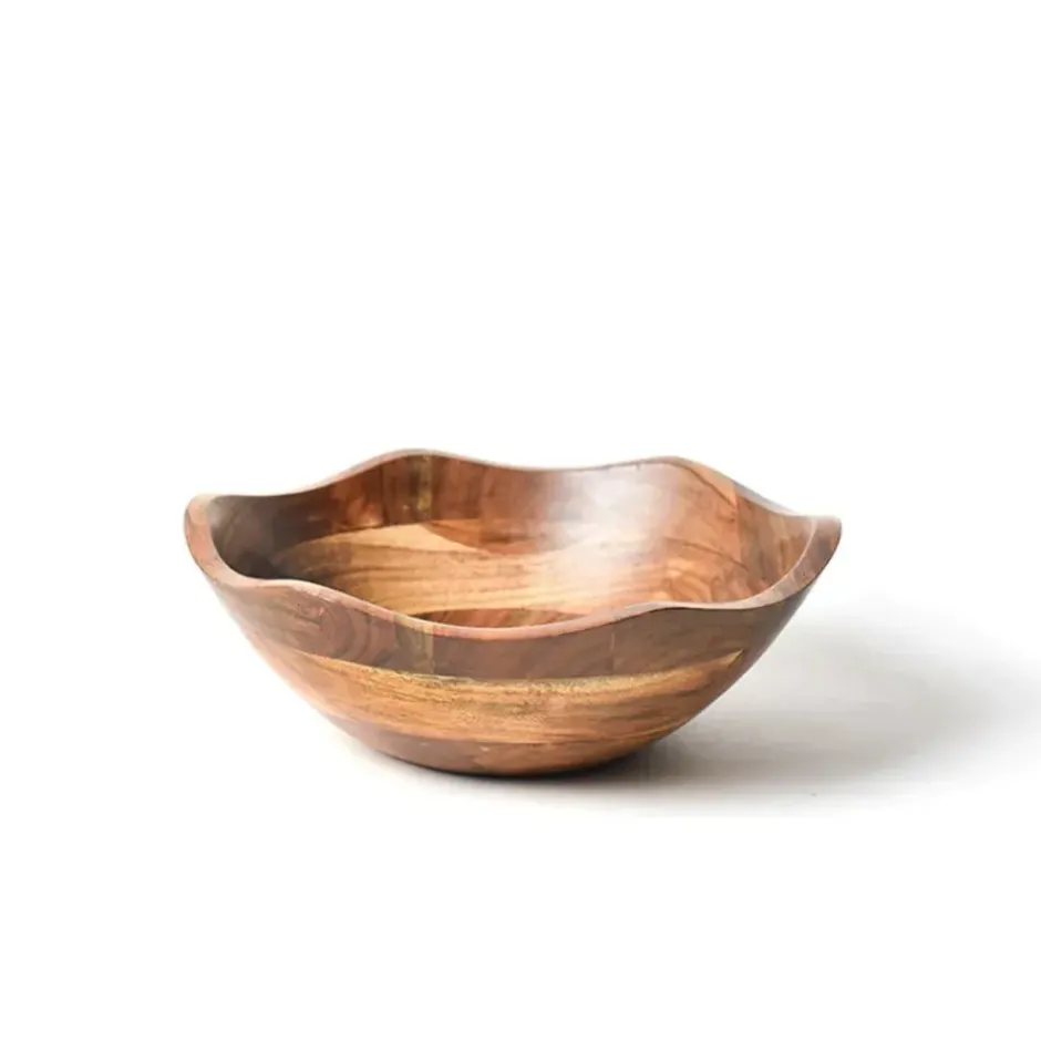 Pomegranate Inc Coton Colors Fundamental Wood Ruffle Bowl^ Serveware