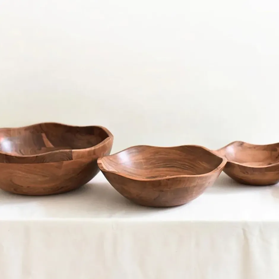 Pomegranate Inc Coton Colors Fundamental Wood Ruffle Bowl^ Serveware