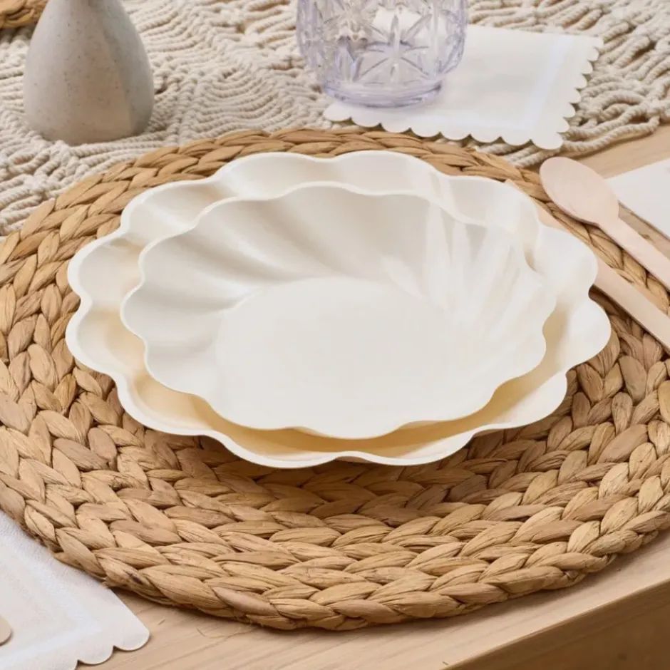 Pomegranate Inc Cream Simply Eco Plates | Set of 8^ Dinnerware