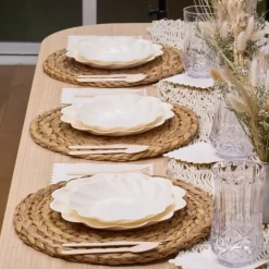 Pomegranate Inc Cream Simply Eco Plates | Set of 8^ Dinnerware