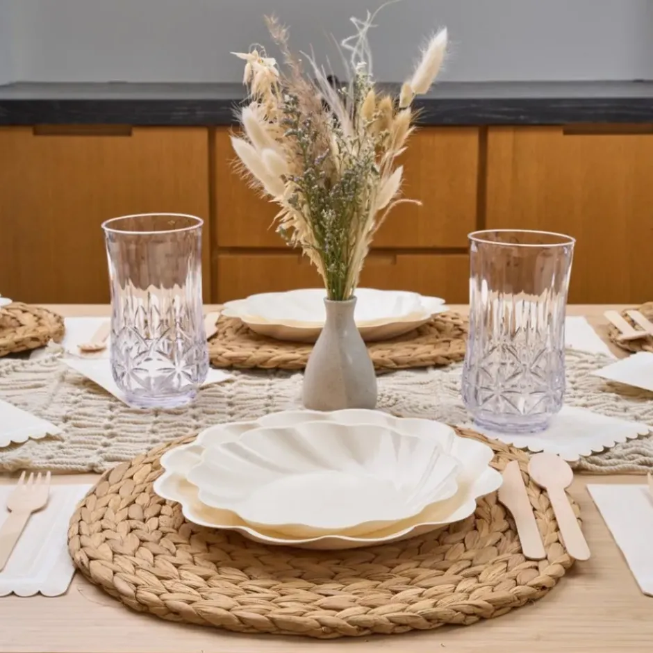 Pomegranate Inc Cream Simply Eco Plates | Set of 8^ Dinnerware