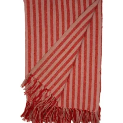 Pomegranate Inc Crimson Candy Stripe Woven Throw^ Quilts, Pillows & Throws