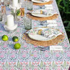 Pomegranate Inc Dove & Cypress Pink & Green Tablecloth^ Tablecloths