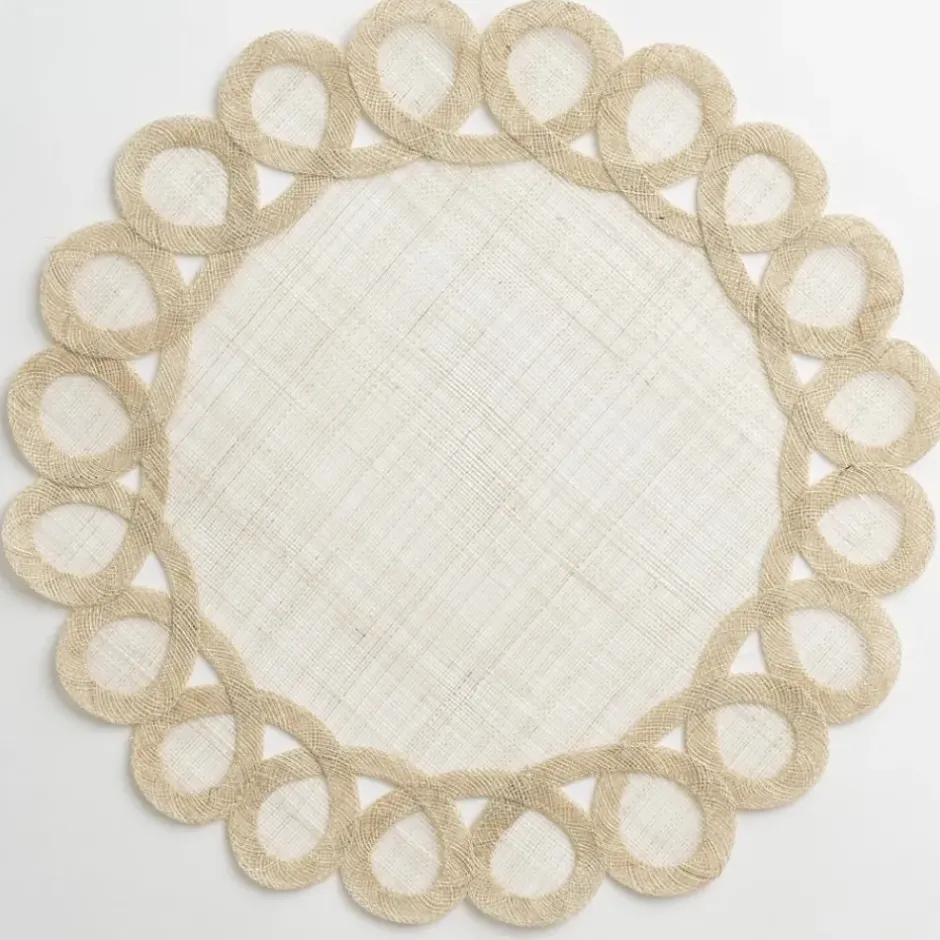 Pomegranate Inc Ecru Woven Doodles Placemat | Set of 4^ Woven Placemats