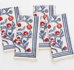 Pomegranate Inc Emma Red & Blue Napkin | Set of 4^ Napkins