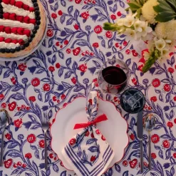 Pomegranate Inc Emma Red & Blue Napkin | Set of 4^ Napkins