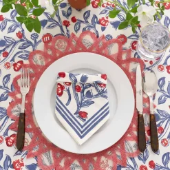Pomegranate Inc Emma Red & Blue Napkin | Set of 4^ Napkins