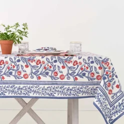 Pomegranate Inc Emma Red & Blue Tablecloth^ Tablecloths
