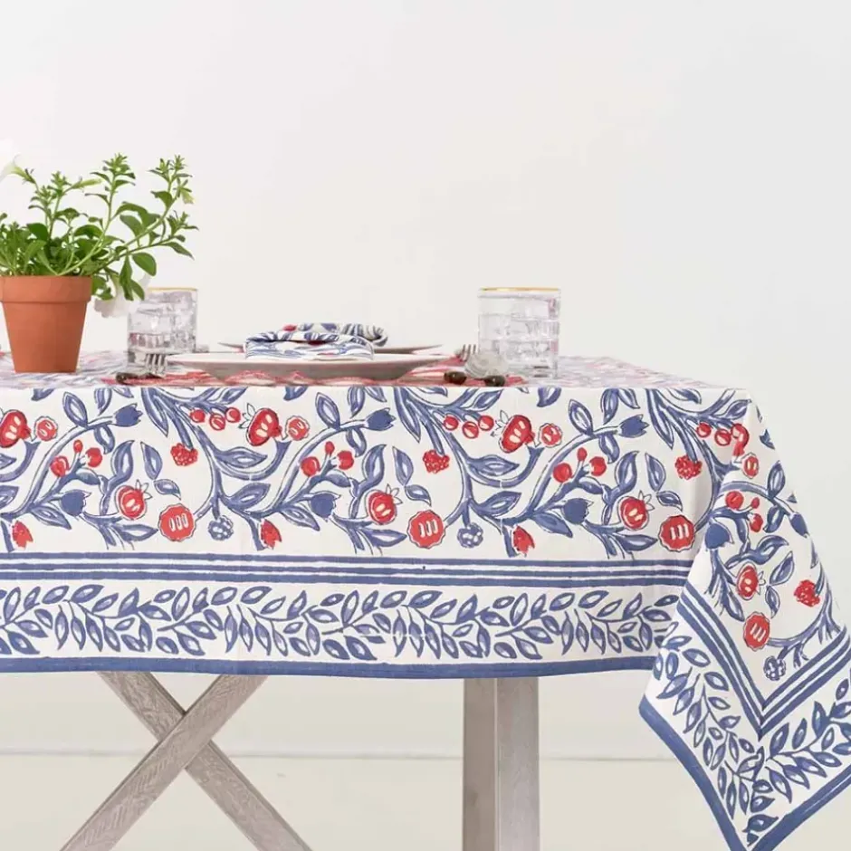 Pomegranate Inc Emma Red & Blue Tablecloth^ Tablecloths