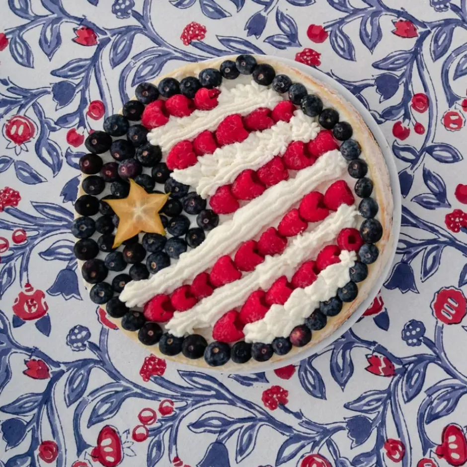 Pomegranate Inc Emma Red & Blue Tablecloth^ Tablecloths