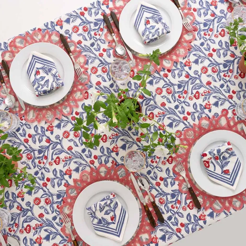 Pomegranate Inc Emma Red & Blue Tablecloth^ Tablecloths