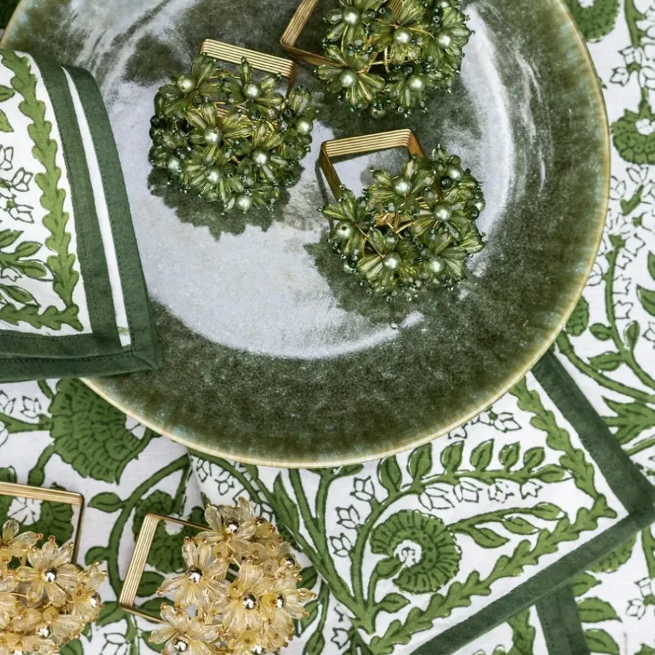 Pomegranate Inc Fern Bouquet Beaded Napkin Ring | Set of 4^ Napkin Rings