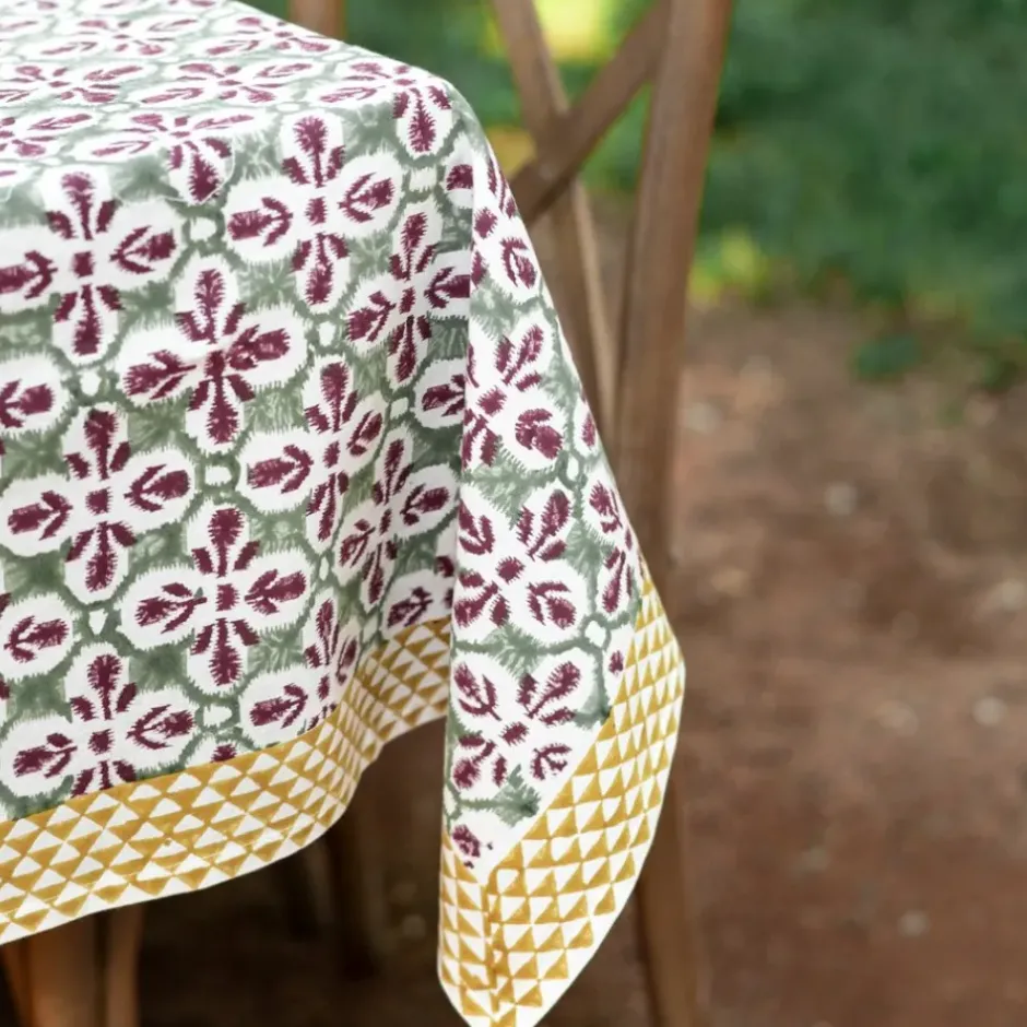 Pomegranate Inc Fleur de Lis Antique Jade Tablecloth^ Tablecloths