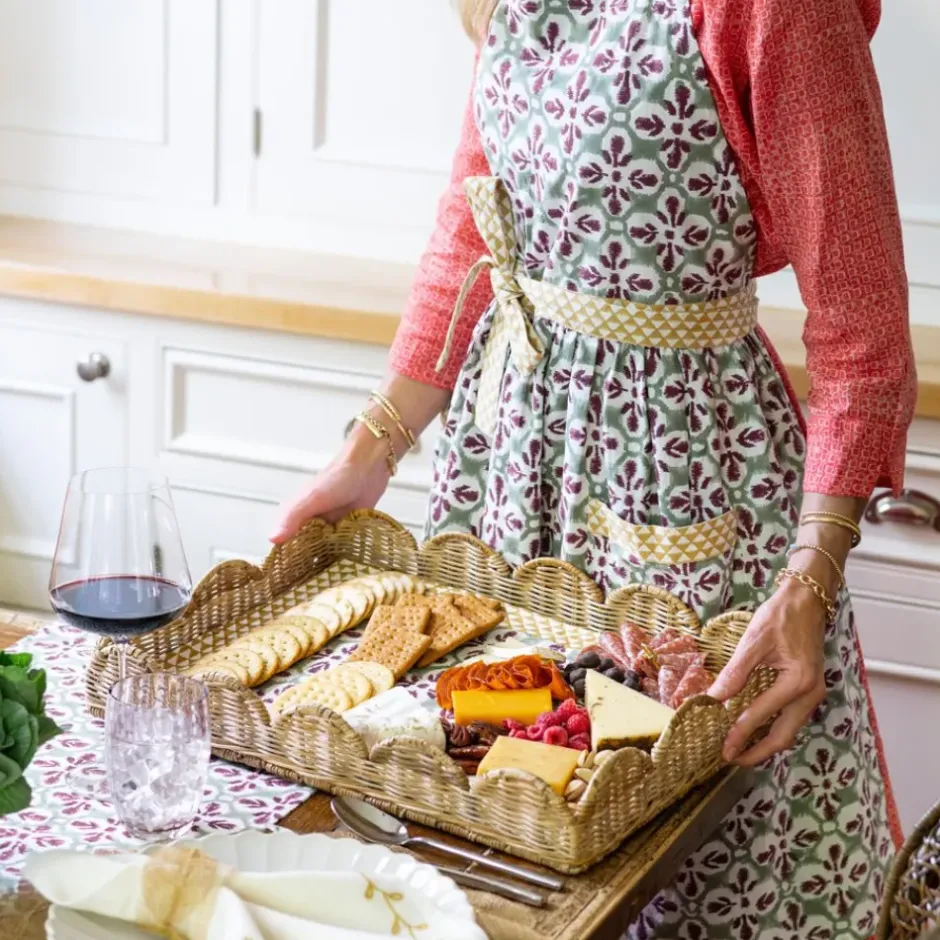 Pomegranate Inc Fleur de Lis Antique Jade Apron^ Aprons