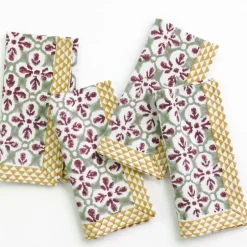Pomegranate Inc Fleur de Lis Antique Jade Napkin | Set of 4^ Napkins