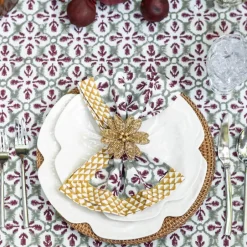 Pomegranate Inc Fleur de Lis Antique Jade Napkin | Set of 4^ Napkins