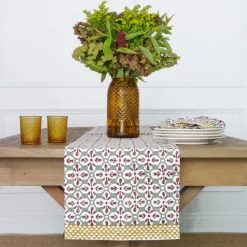 Pomegranate Inc Fleur de Lis Antique Jade Table Runner^ Table Runners