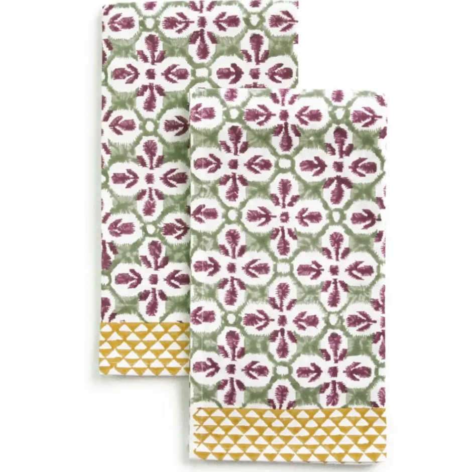 Pomegranate Inc Fleur de Lis Antique Jade Tea Towels^ Tea Towels