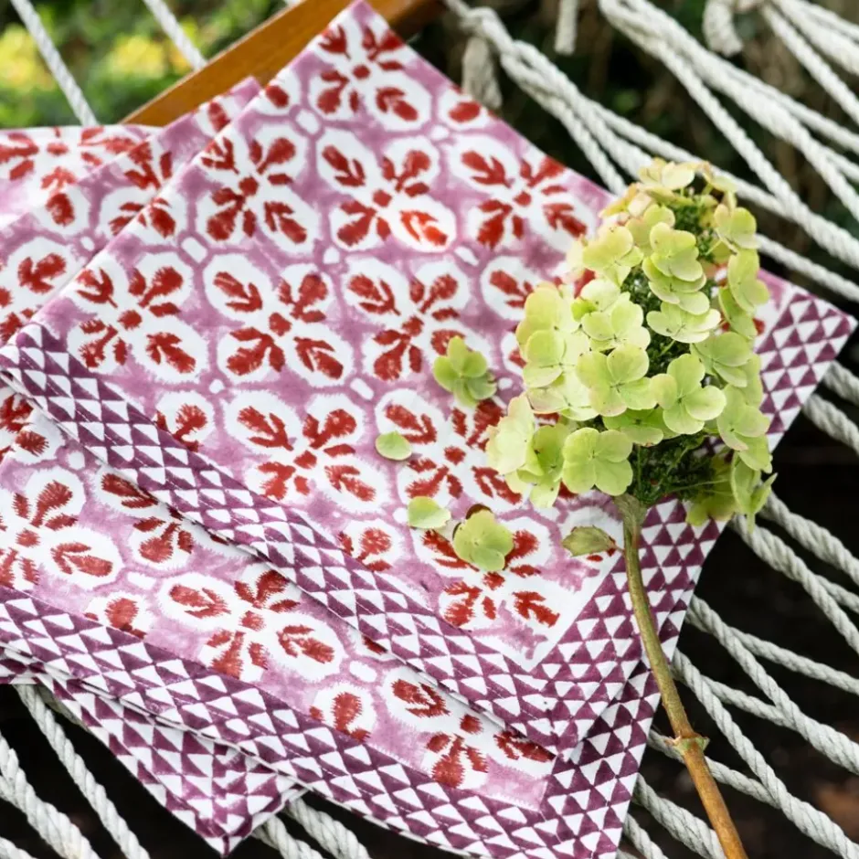 Pomegranate Inc Fleur de Lis Rose Napkin | Set of 4^ Napkins