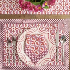 Pomegranate Inc Fleur de Lis Rose Placemat | Set of 4^ Printed Placemats