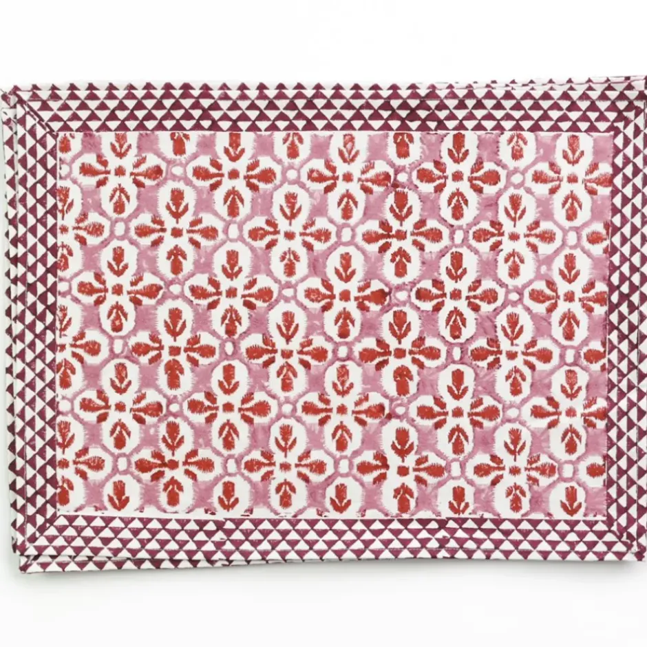 Pomegranate Inc Fleur de Lis Rose Placemat | Set of 4^ Printed Placemats