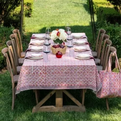 Pomegranate Inc Fleur de Lis Rose Tablecloth^ Tablecloths
