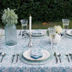 Pomegranate Inc Floral Trellis Aqua Tablecloth^ Tablecloths