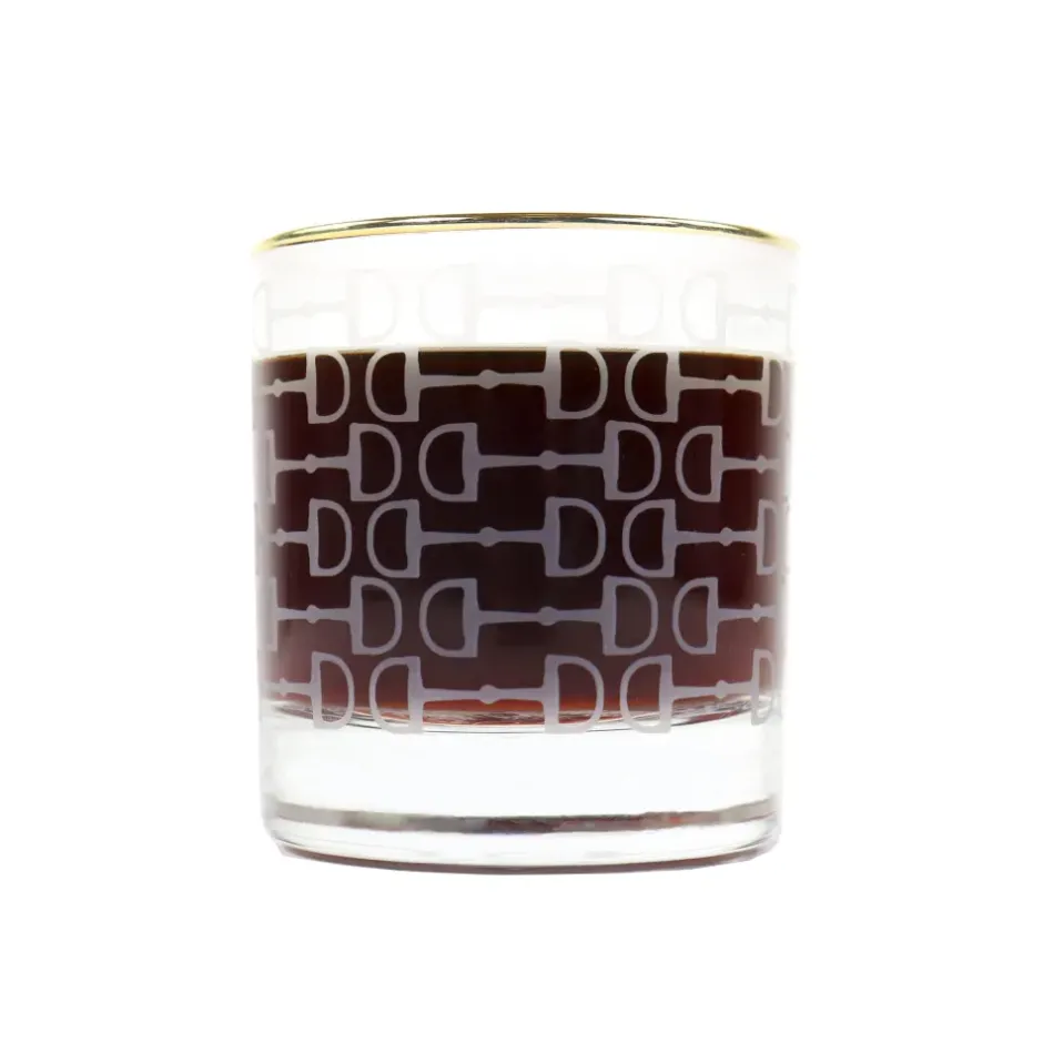 Pomegranate Inc Frosted Pony Club Bourbon Glass | Set of 4^ Glassware & Barware
