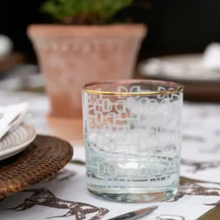 Pomegranate Inc Frosted Pony Club Bourbon Glass | Set of 4^ Glassware & Barware