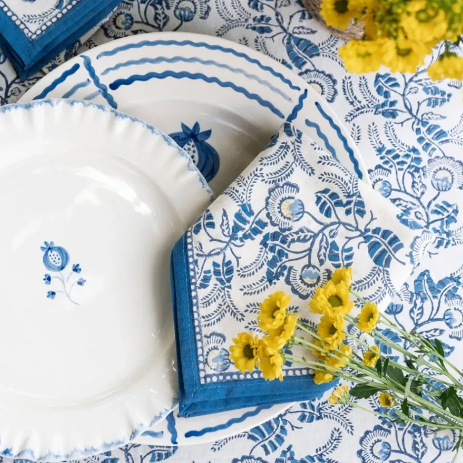 Pomegranate Inc Gardenia Vine Azure Napkin | Set of 4^ Napkins