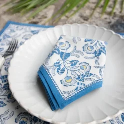 Pomegranate Inc Gardenia Vine Azure Napkin | Set of 4^ Napkins