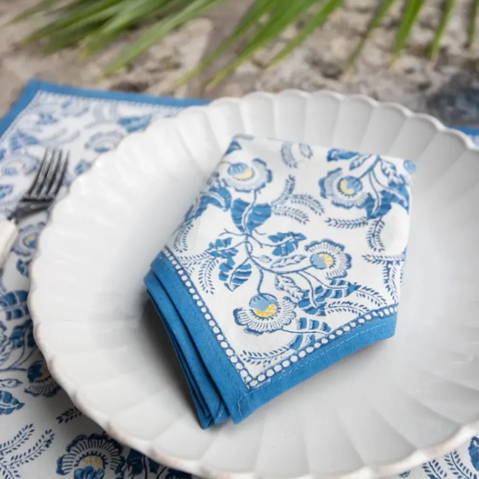 Pomegranate Inc Gardenia Vine Azure Napkin | Set of 4^ Napkins