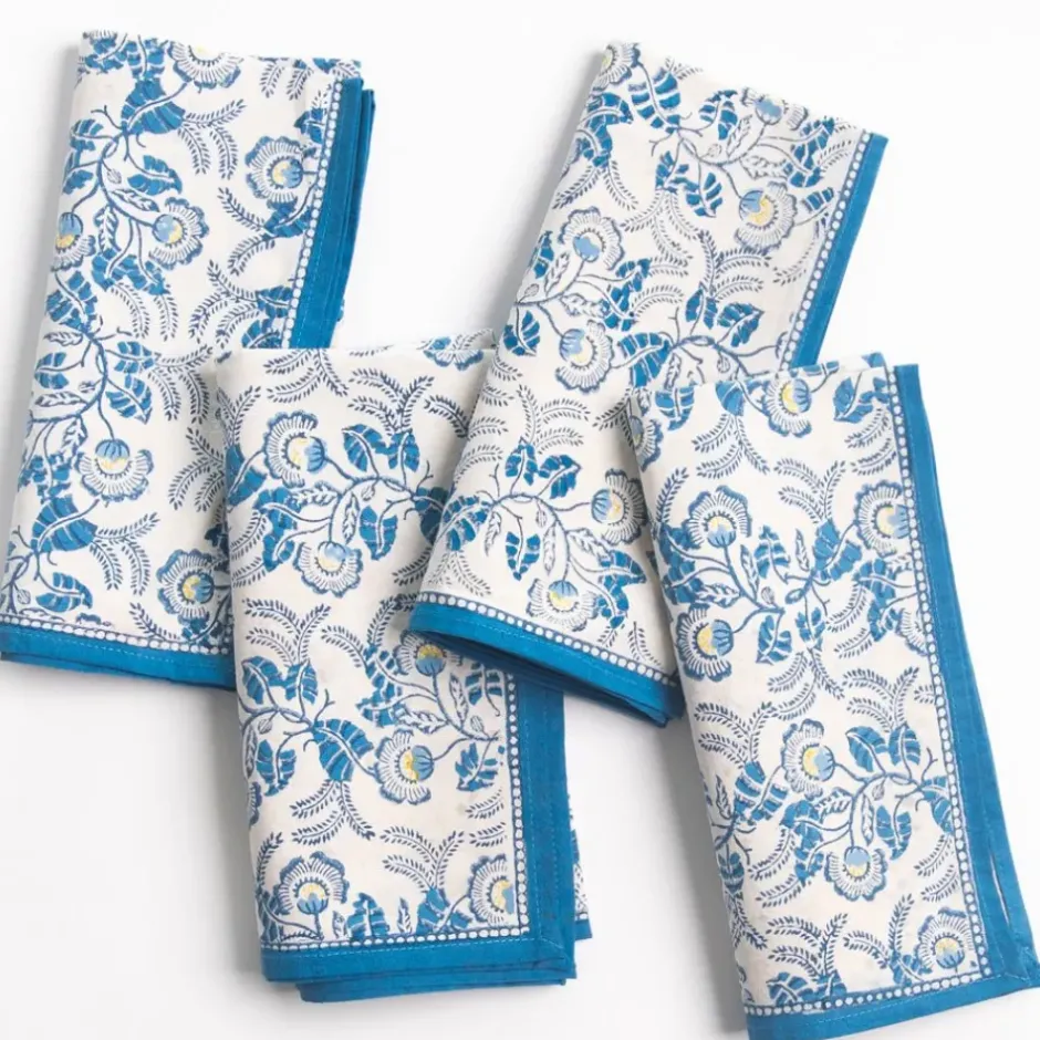 Pomegranate Inc Gardenia Vine Azure Napkin | Set of 4^ Napkins