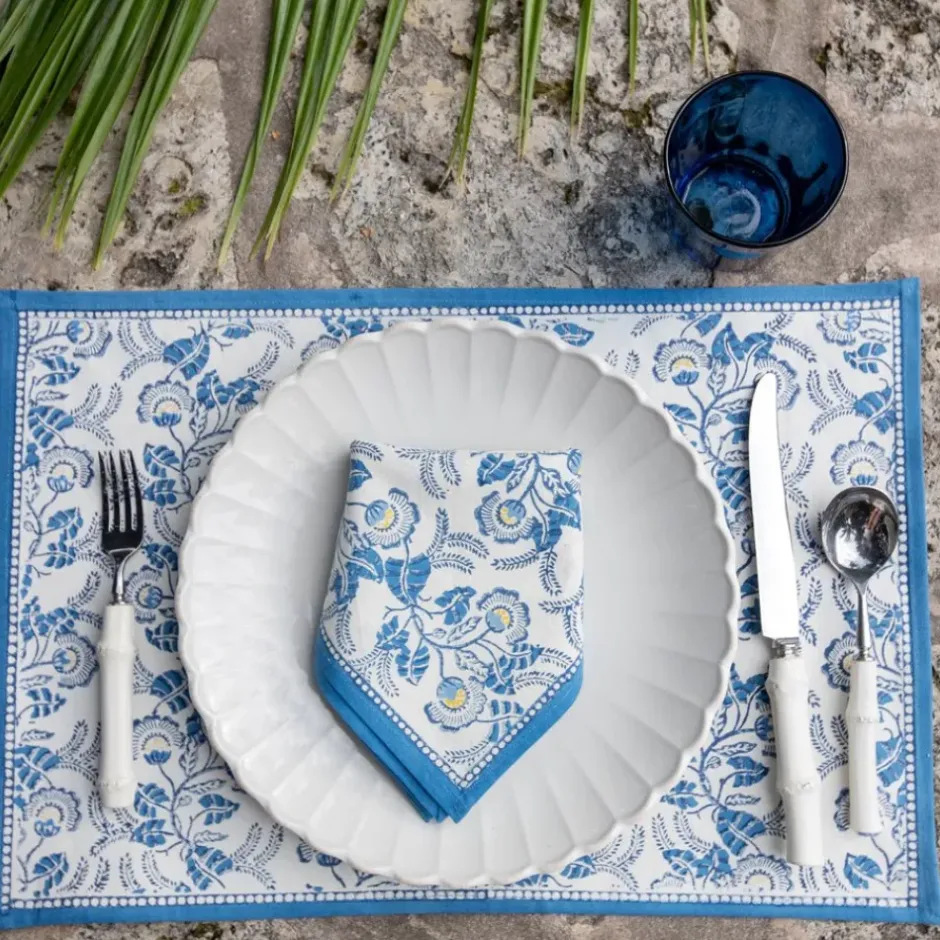 Pomegranate Inc Gardenia Vine Azure Placemat | Set of 4^ Printed Placemats