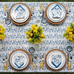 Pomegranate Inc Gardenia Vine Azure Tablecloth^ Tablecloths