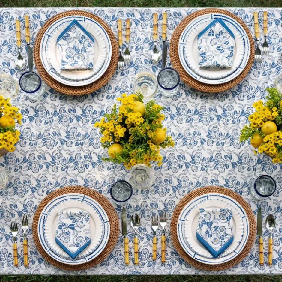 Pomegranate Inc Gardenia Vine Azure Tablecloth^ Tablecloths