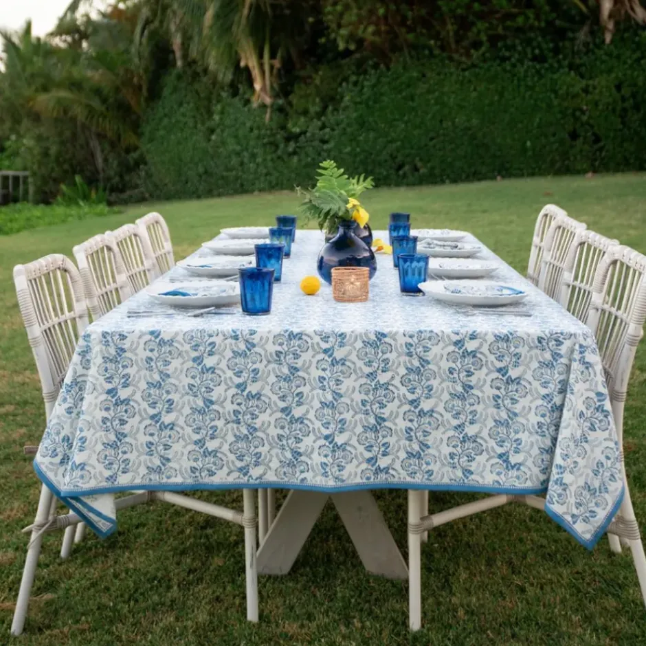 Pomegranate Inc Gardenia Vine Azure Tablecloth^ Tablecloths